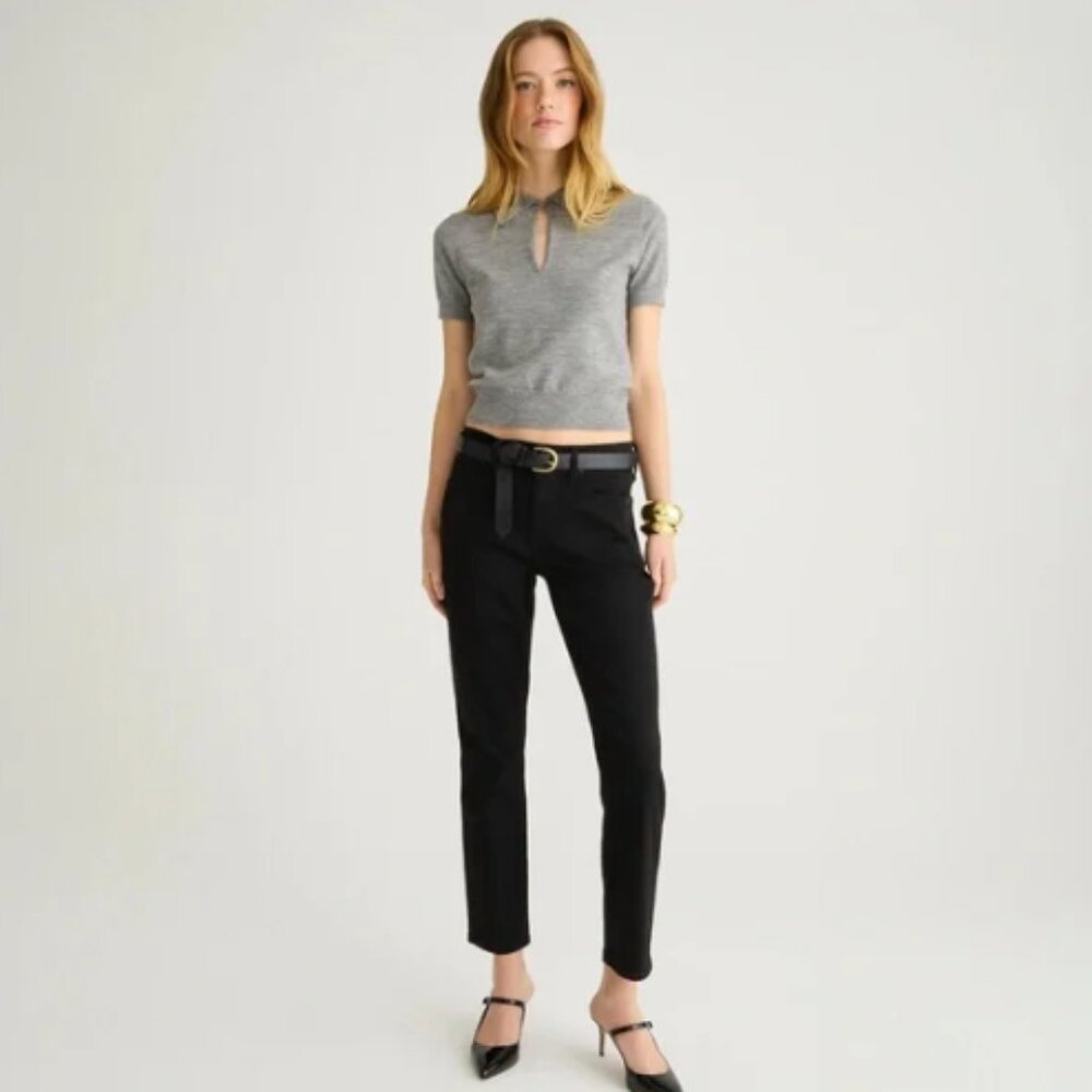 NWT J. CREW Women Plus 35 9" Mid-Rise Vintage Slim-Straight Jeans Black BB767